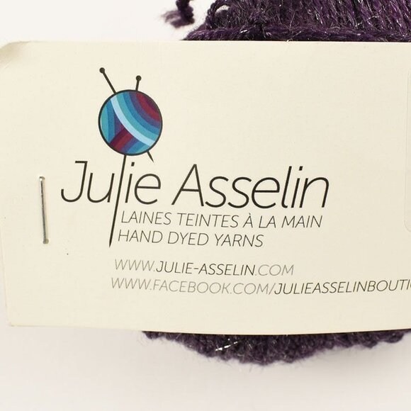 Julie Asselin Stella Yarn Merino Wool Stellina Yarn Sparkling Concord Purple - Picture 3 of 4